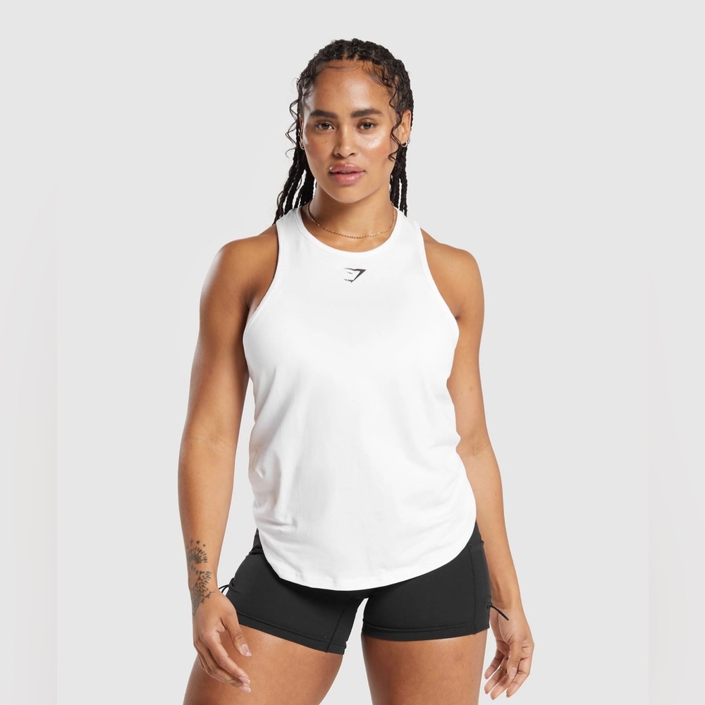 Gymshark Stringer Training White Tank Top - Picture 1 of 4